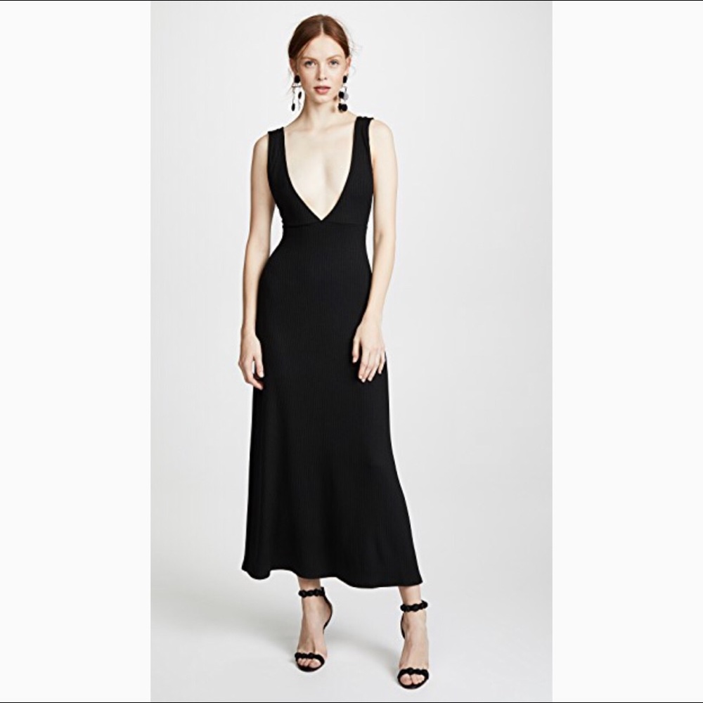 Rachel Pally Rib Luc Black maxi open back dress XS